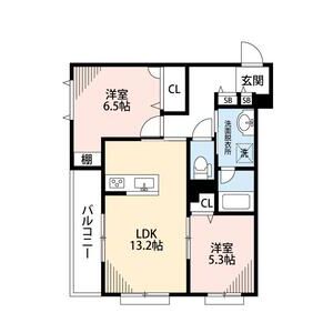 2LDK 間取り図
