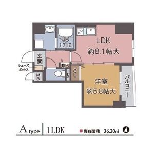 1LDK 間取り図