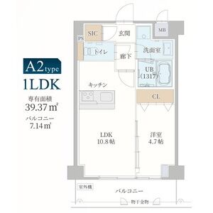 1LDK 間取り図