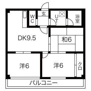 3DK 間取り図