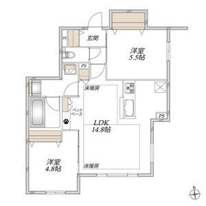 2LDK 間取り図