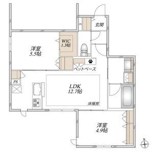 2LDK 間取り図