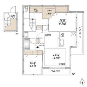2LDK 間取り図