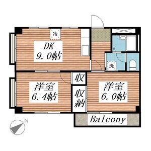 2DK 間取り図
