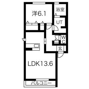 1LDK 間取り図