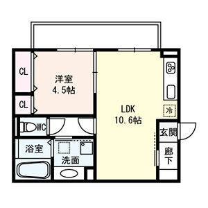 1LDK 間取り図