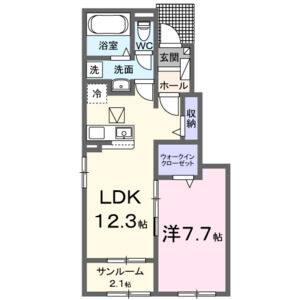 1LDK 間取り図