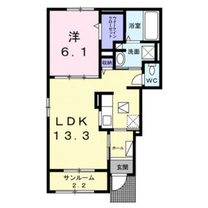 1LDK 間取り図