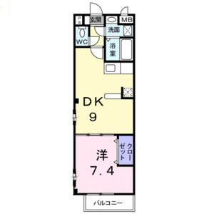 1DK 間取り図