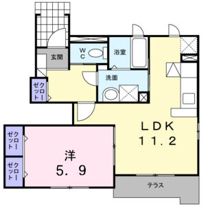 1LDK 間取り図