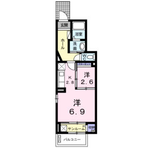 1K 間取り図