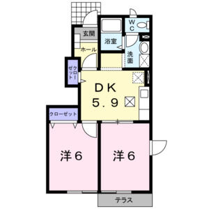 2DK 間取り図