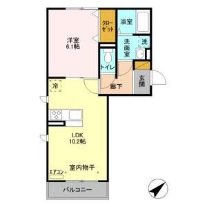 1LDK 間取り図