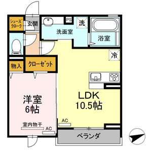 1LDK 間取り図