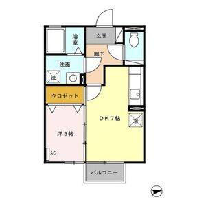 1DK 間取り図