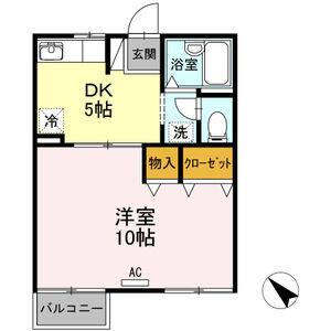 1DK 間取り図
