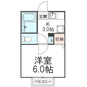 1K 間取り図