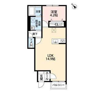 1LDK 間取り図