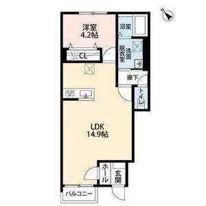 1LDK 間取り図