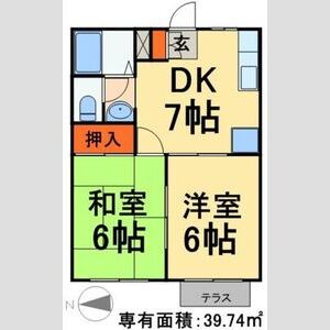 2DK 間取り図