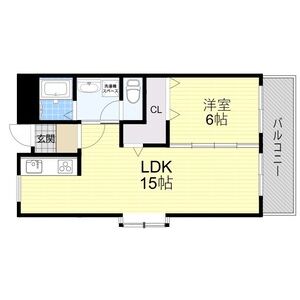 1LDK 間取り図