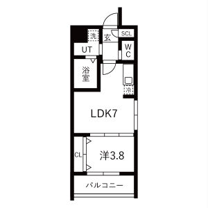 1LDK 間取り図