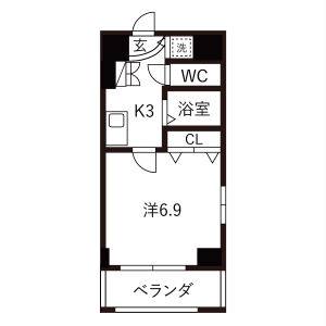 1K 間取り図