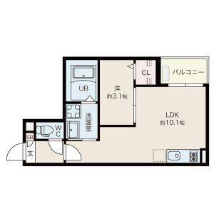 1LDK 間取り図