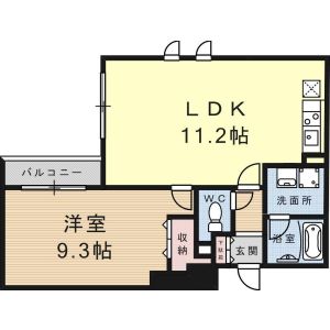 1LDK 間取り図