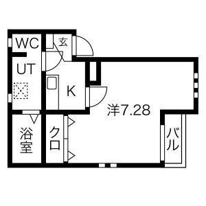 1K 間取り図
