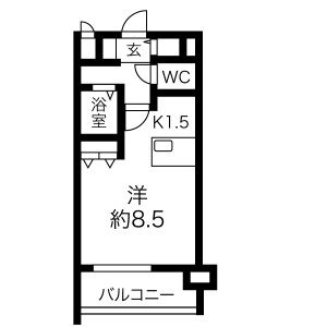 1K 間取り図