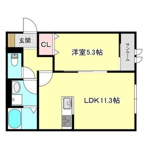 1LDK 間取り図