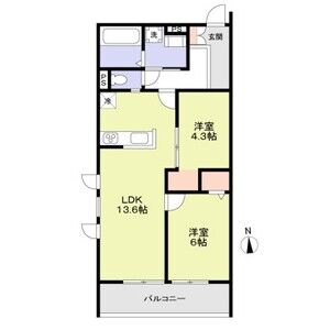 2LDK 間取り図