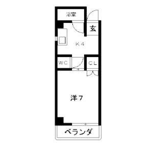 1K 間取り図