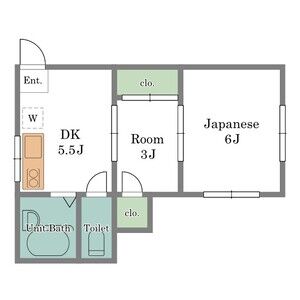 2DK 間取り図