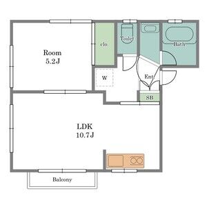 1LDK 間取り図