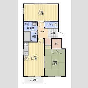 2DK 間取り図