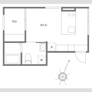 1DK 間取り図