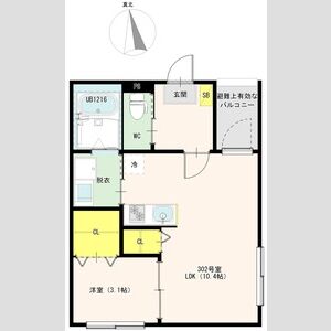 1LDK 間取り図
