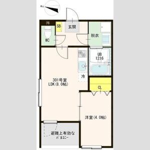 1LDK 間取り図