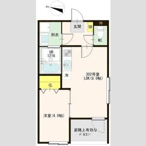 1LDK 間取り図