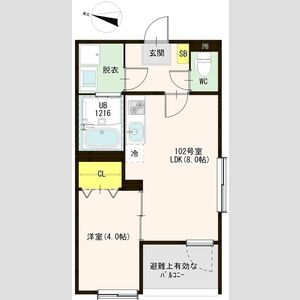 1LDK 間取り図