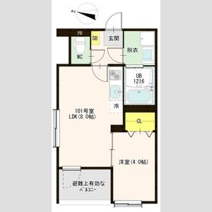1LDK 間取り図