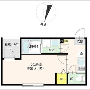 1K 間取り図