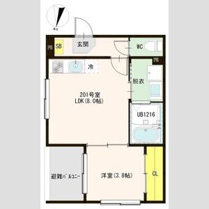 1LDK 間取り図
