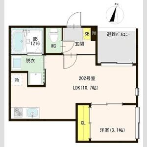 1LDK 間取り図