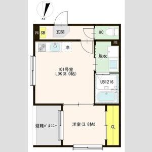 1LDK 間取り図