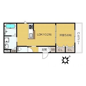1LDK 間取り図