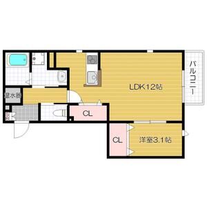 1LDK 間取り図