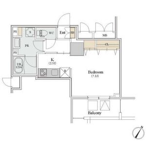 1K 間取り図